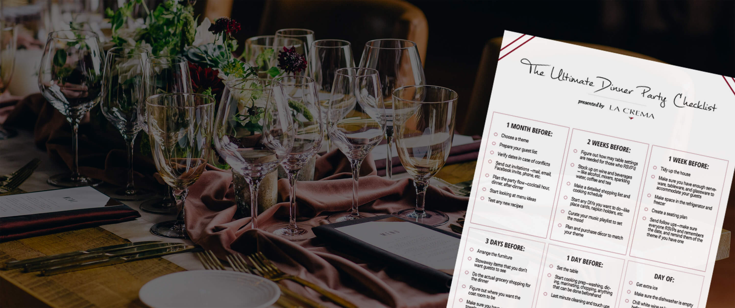 Planning A Dinner Party Your Checklist La Crema
